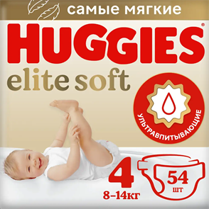 HUGGIES elite soft 4 54-шт 10350
